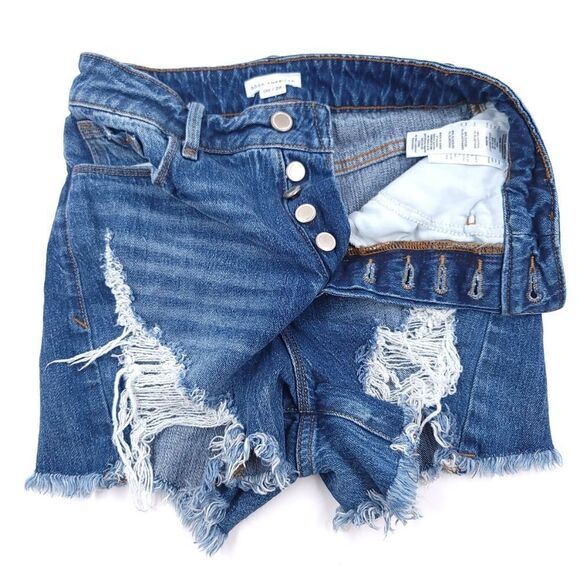 Good American Womens 00/24 Button Fly Distressed  Shorts - Picture 6 of 9
